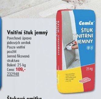 Vnitřní štuk jemný