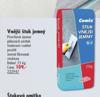 Vnější štuk jemný