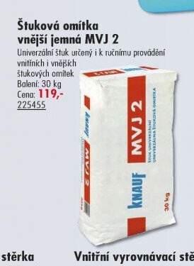 Štuková omítka vnější jemná MVJ 2