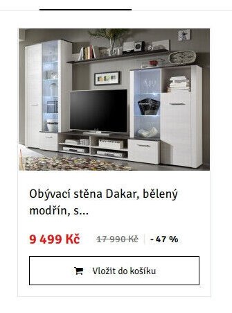 Obývací stěna Dakar, bělený modřín, s...