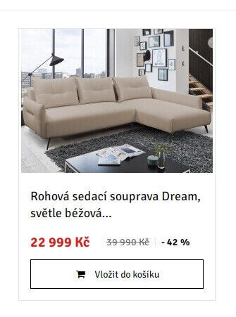 Rohová sedací souprava Dream, světle béžová...