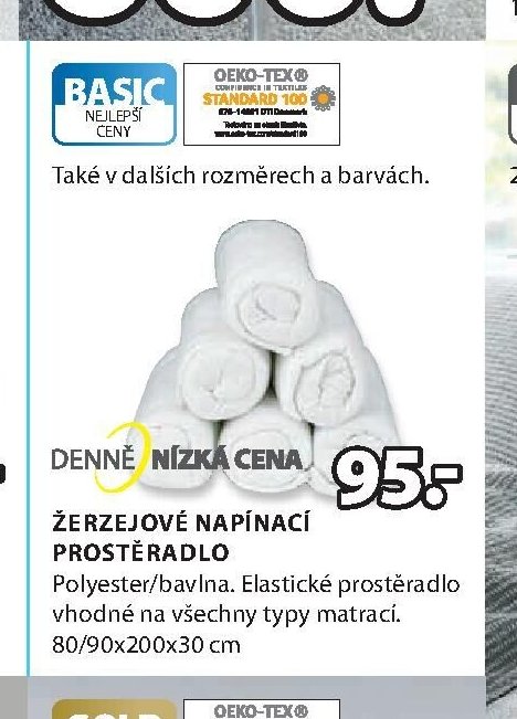 Žerzejové napínací prostěradlo