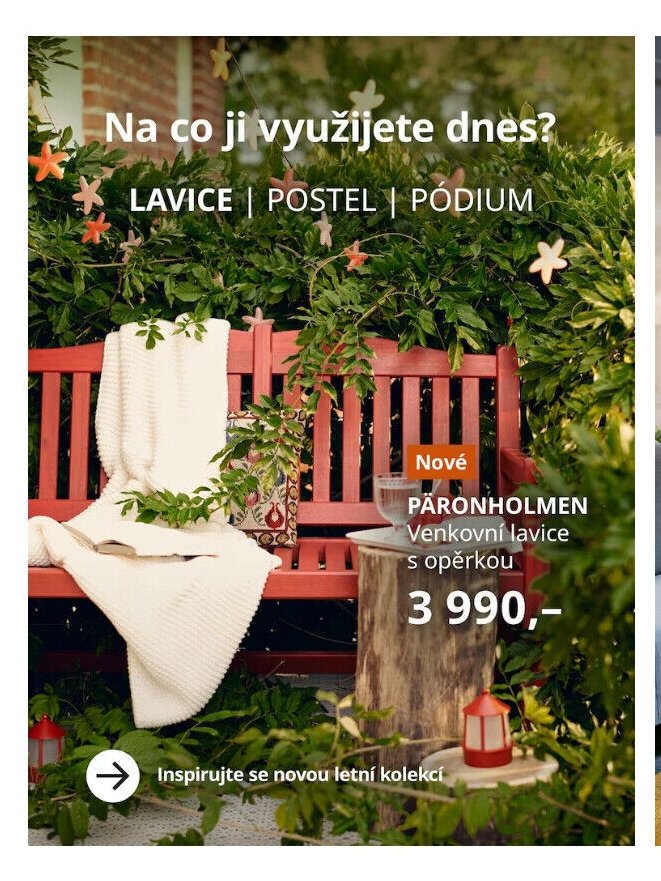 PÄRONHOLMEN Venkovní lavice s opěrkou