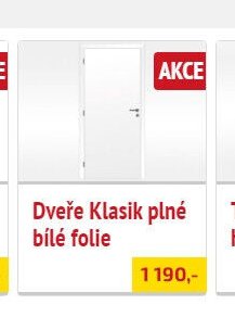 Dveře Klasik plné bílé folie