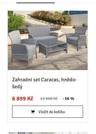 Zahradní set Caracas, hnědo-šedý