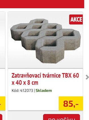 Zatravňovací tvárnice TBX 60 x 40 x 8 cm