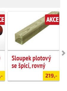 Sloupek plotový se špicí, rovný