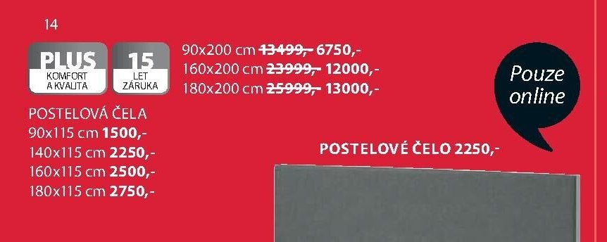 POSTELOVÁ ČELA