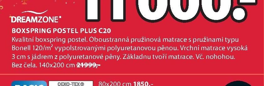 BOXSPRING POSTEL PLUS C20