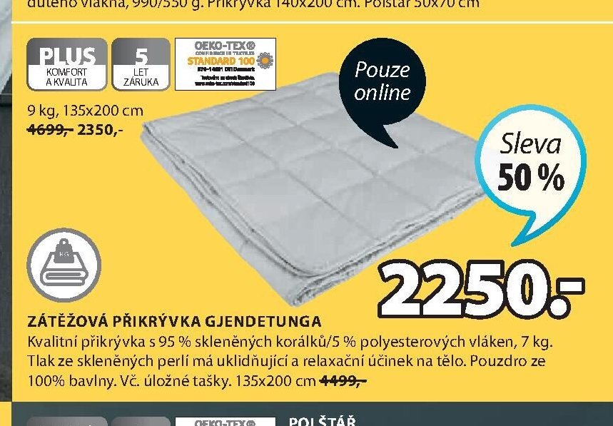 Zátěžová přikrývka GJENDETUNGA