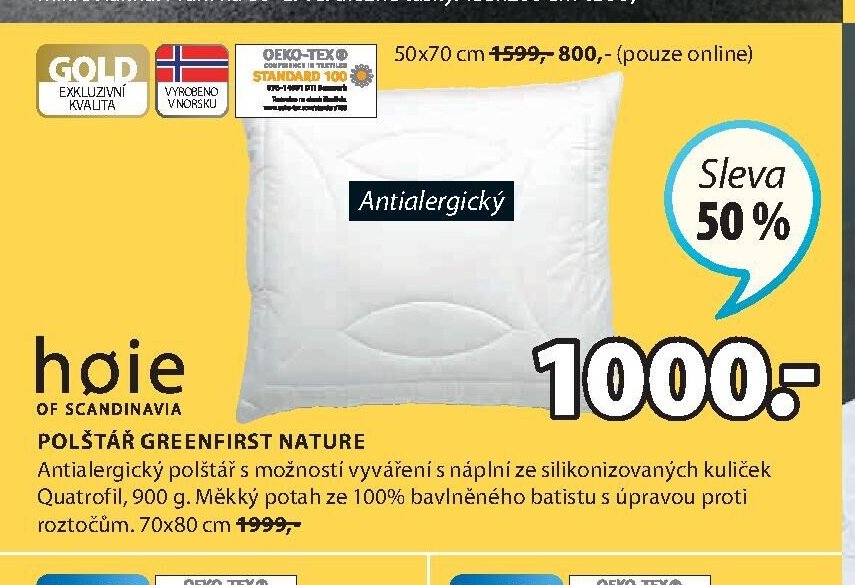 Polštář GREENFIRST NATURE