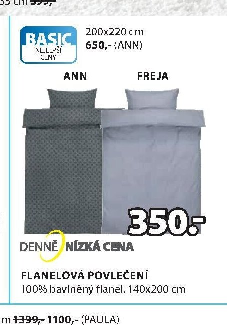 BASIC FLANELOVÁ POVLEČENÍ ANN