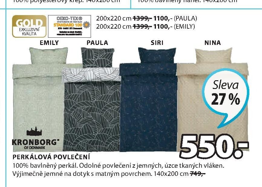 GOLD PERKÁLOVÁ POVLEČENÍ EMILY