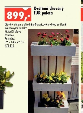 Květináč dřevěný EUR paleta