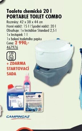 Toaleta chemická 20 l PORTABLE TOILET COMBO