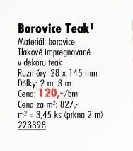 Terasová prkna Borovice Teak