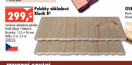 Palubky obkladové Klasik B3