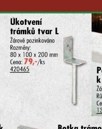 Ukotvení trámků tvar L