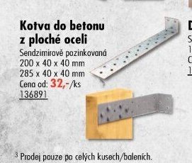 Kotva do betonu z ploché oceli