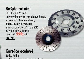 Rašple rotační