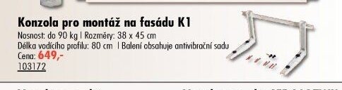 Konzola pro montáž na fasádu K1