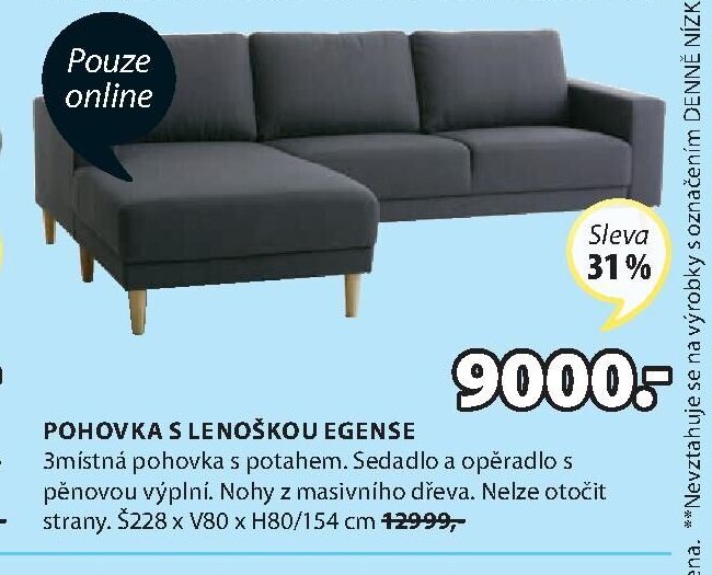 Pohovka s lenoškou Egense