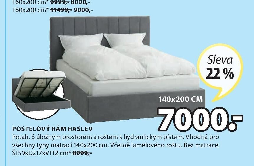 Postelový rám HASLEV
