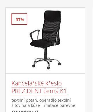 Kancelářské křeslo PREZIDENT černá K1