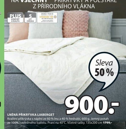 LNĚNÁ PŘIKRÝVKA LIABERGET