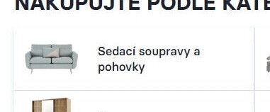 Sedací soupravy a pohovky