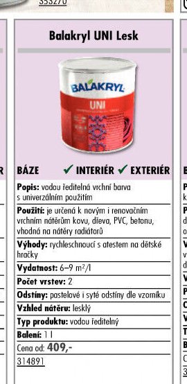 Balakryl UNI Lesk