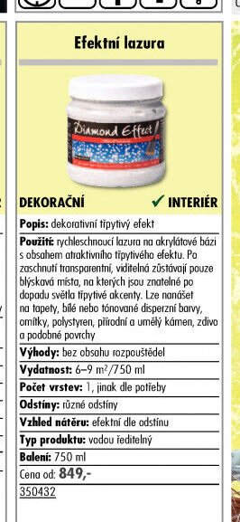 Efektní lazura Diamond Effect