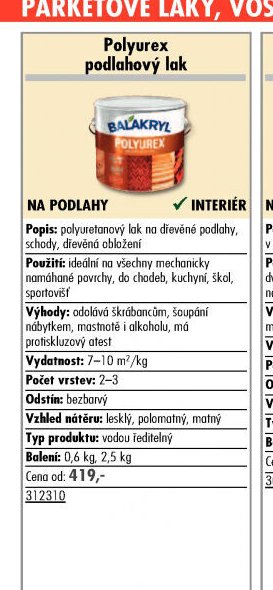 Polyurex podlahový lak