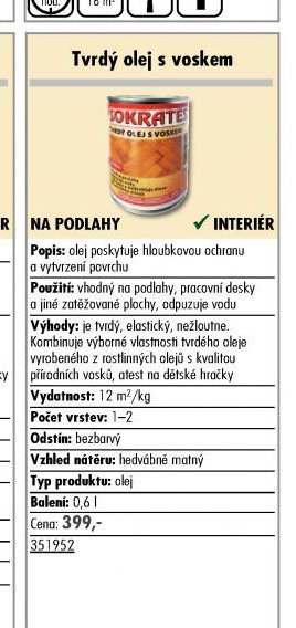 Tvrdý olej s voskem