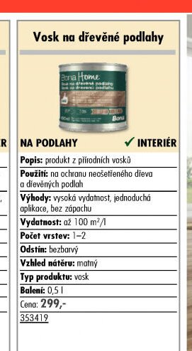 Vosk na dřevěné podlahy
