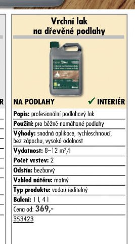 Vrchní lak na dřevěné podlahy