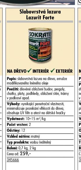 Slabovrstvá lazura Lazurit Forte