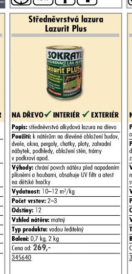 Středněvrstvá lazura Lazurit Plus