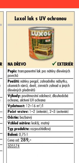 Luxol lak s UV ochranou