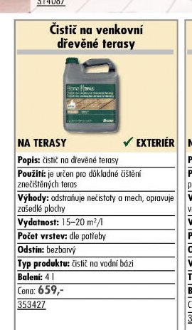 Čistič na venkovní dřevěné terasy
