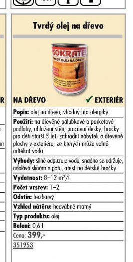 Tvrdý olej na dřevo