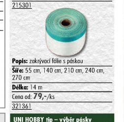 Zakrývací fólie s páskou