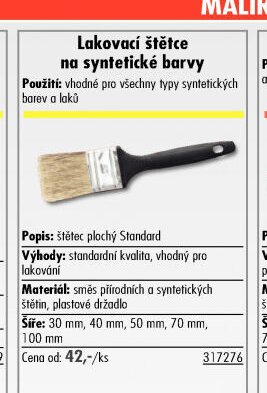 Lakovací štětce na syntetické barvy