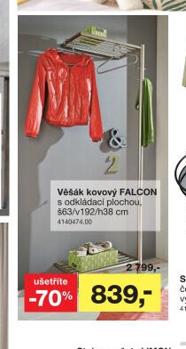 Věšák kovový FALCON