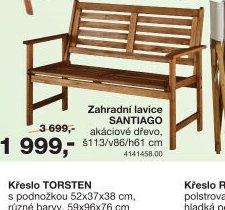 Zahradní lavice SANTIAGO