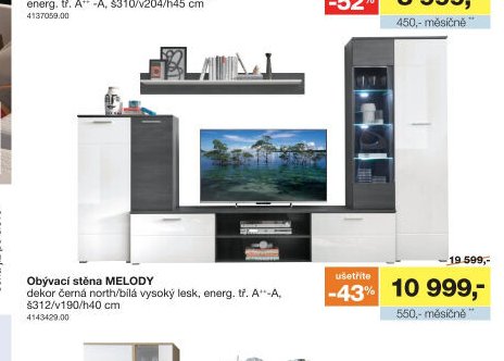 Obývací stěna MELODY
