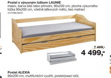 Postel s výsuvným lůžkem LAUNIE