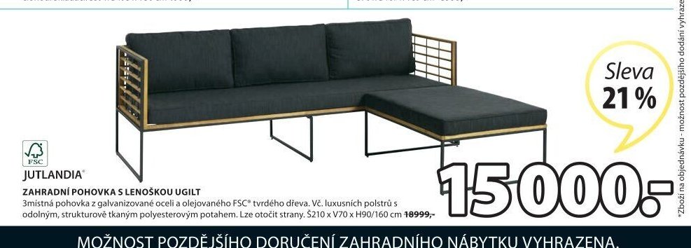 Zahradní pohovka s lenoškou UGILT