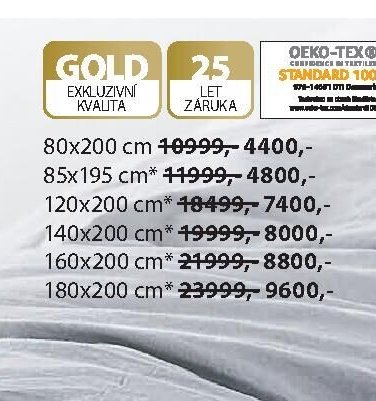 Matrace GOLD řada (různé rozměry)