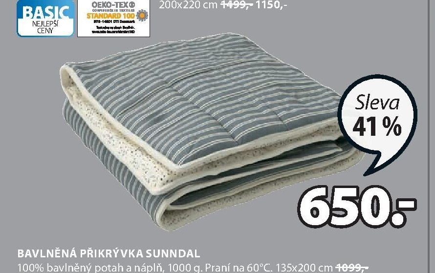 BAVLNĚNÁ PŘIKRÝVKA SUNNDAL